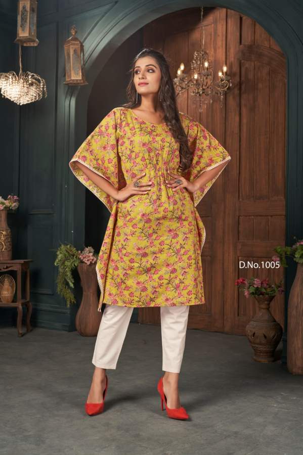 Banwery Kaftans Fancy Ethnic Wear Designer Cotton Kaftan Kurti Collection